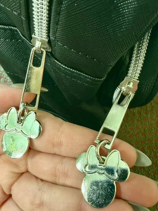 Disney Minnie Mouse Mini Backpack Black Quilted Ears Bow NWT - Picture 7 of 14